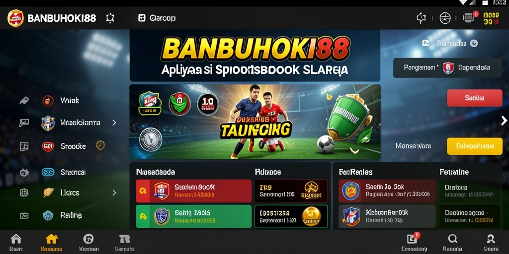 Screenshot utama BANBUHOKI88 menampilkan betting pada pertandingan olahraga.
