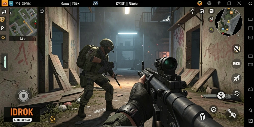 Screenshot gameplay IDROK dengan pertempuran intens dan grafis yang menawan.