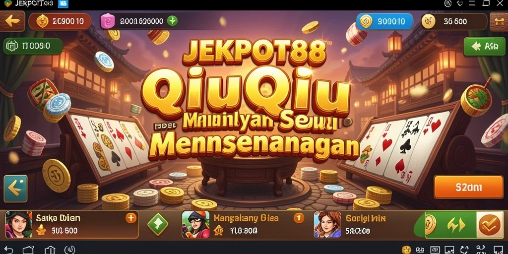 Screenshot gameplay JEKPOT88 menampilkan aksi seru dalam permainan QiuQiu.