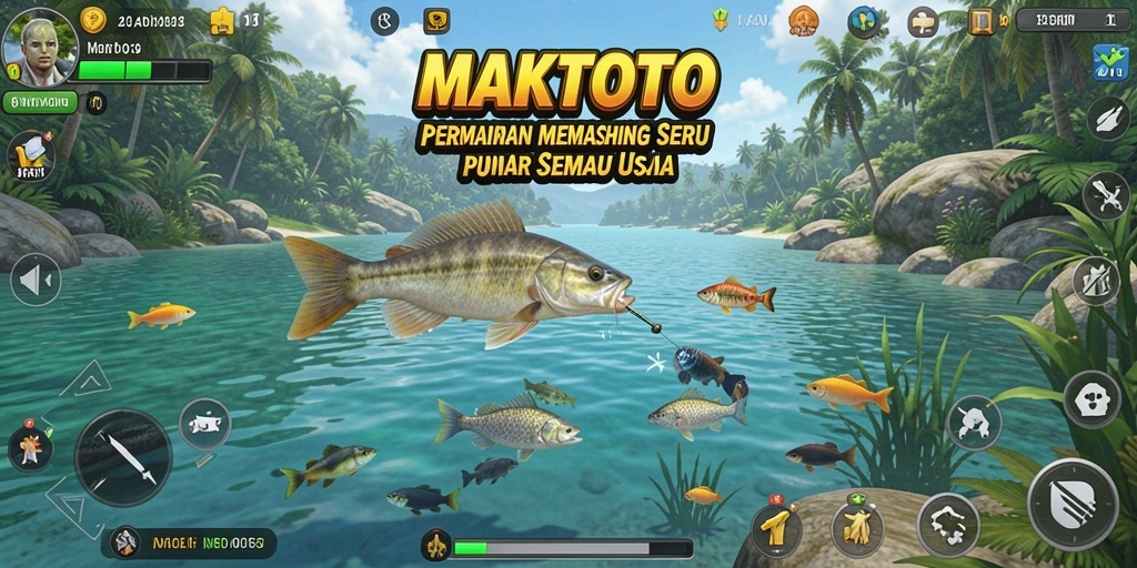 Tampilan menarik dari gameplay MAKTOTO dengan aktivitas memancing.