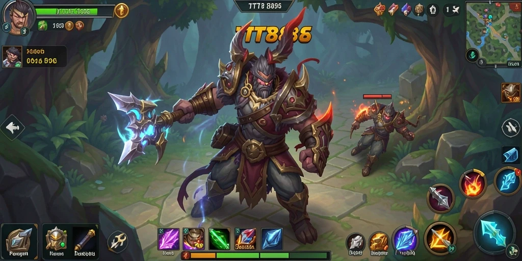Screenshot gameplay TTT888 yang menunjukkan pertarungan epik.
