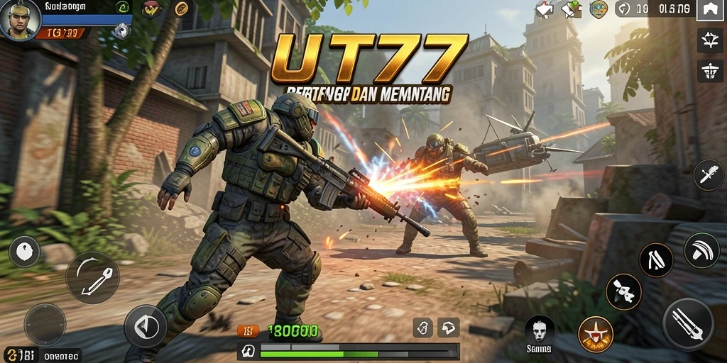 Tangkapan layar UT77 menunjukkan pertarungan seru dan karakter yang menarik.
