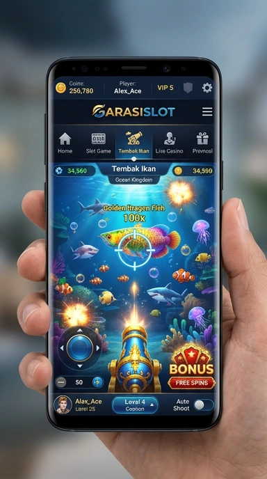Tampilan utama aplikasi garasislot yang user-friendly dan menarik.